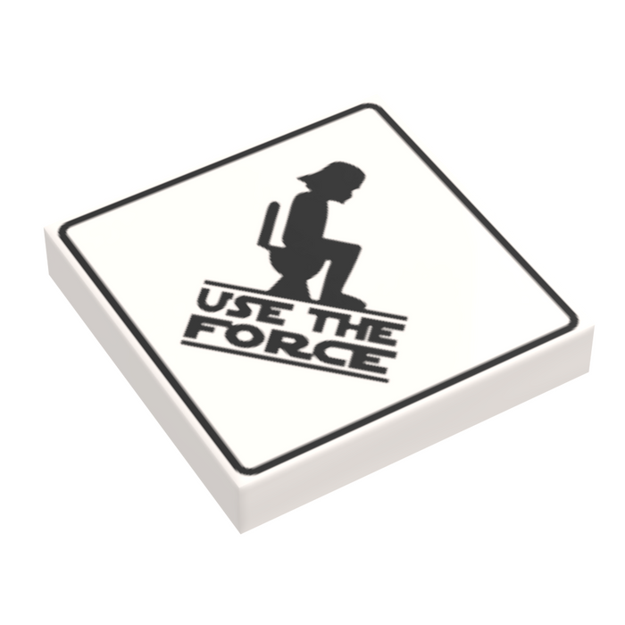 Use the Force Restroom Funny Minifig Sign made using LEGO part