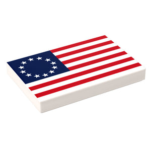 Custom LEGO Betsy Ross, 13 Colonies USA Flag Tile