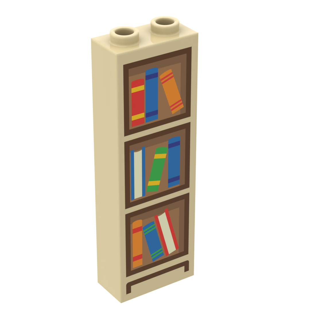 Bookshelf (1x2x5 Brick) made using LEGO parts B3 Customs