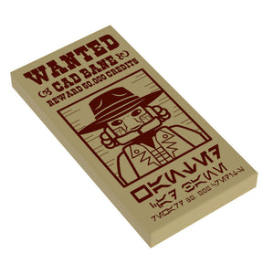 Cad Bane Wanted Poster (2x4 Tile) made using LEGO parts - B3 Customs