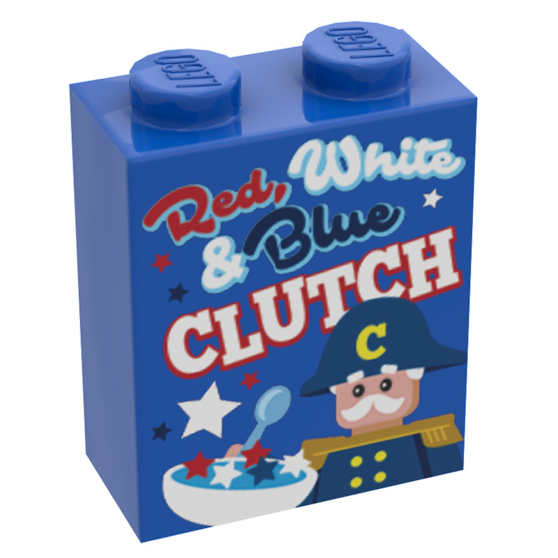 Red, White & Blue Capt. Clutch Cereal (1 x 2 x 2 Brick) – B3 Customs