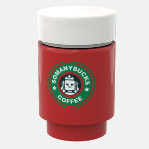 Somanybucks Christmas Coffee Cup for Minifigs made using LEGO parts - B3 Customs