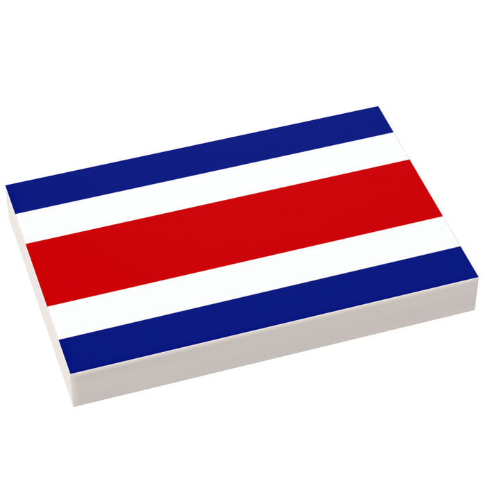 Costa Rica Flag (2x3 Tile) made using LEGO part