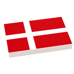 Custom LEGO Denmark Flag Tile
