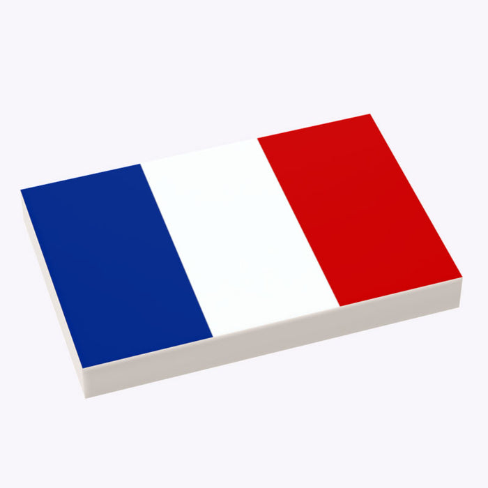 French Flag (2x3 Tile) made using LEGO part