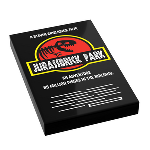Jurassbrick Park Movie Cover (2x3 Tile) made using LEGO parts - B3 Customs