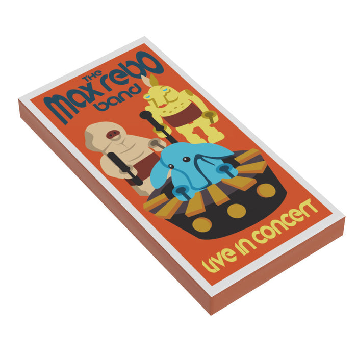 Max Rebo in Concert Poster (2x4 Tile) made using LEGO part - B3 Customs
