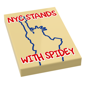 Custom LEGO NYC Stands with Spidey Sign