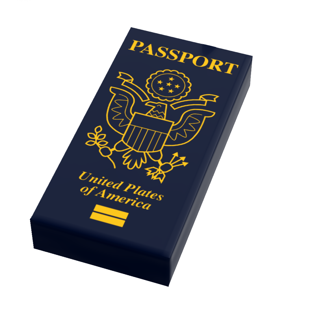 B3 Customs® Passport (1x2 Tile) using LEGO bricks