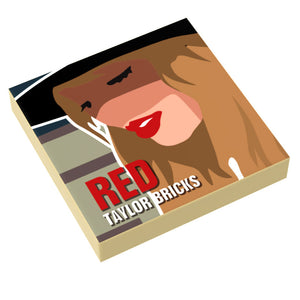 Custom Red Taylor Swift Music Tile made with LEGO