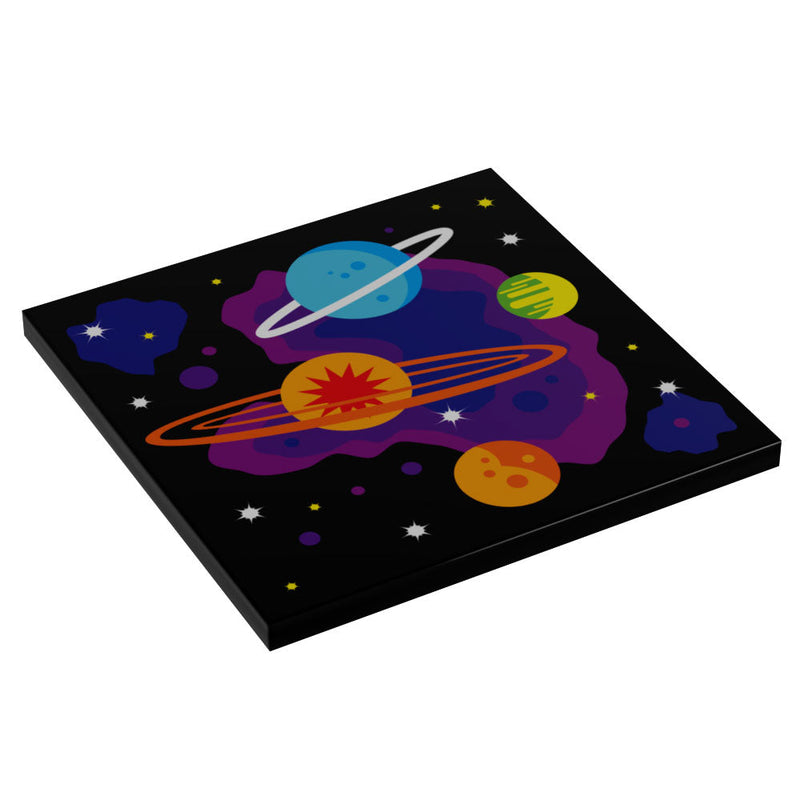 B3 Customs® 80's Arcade Carpet (Planets) - Custom Printed 6x6 Tile for