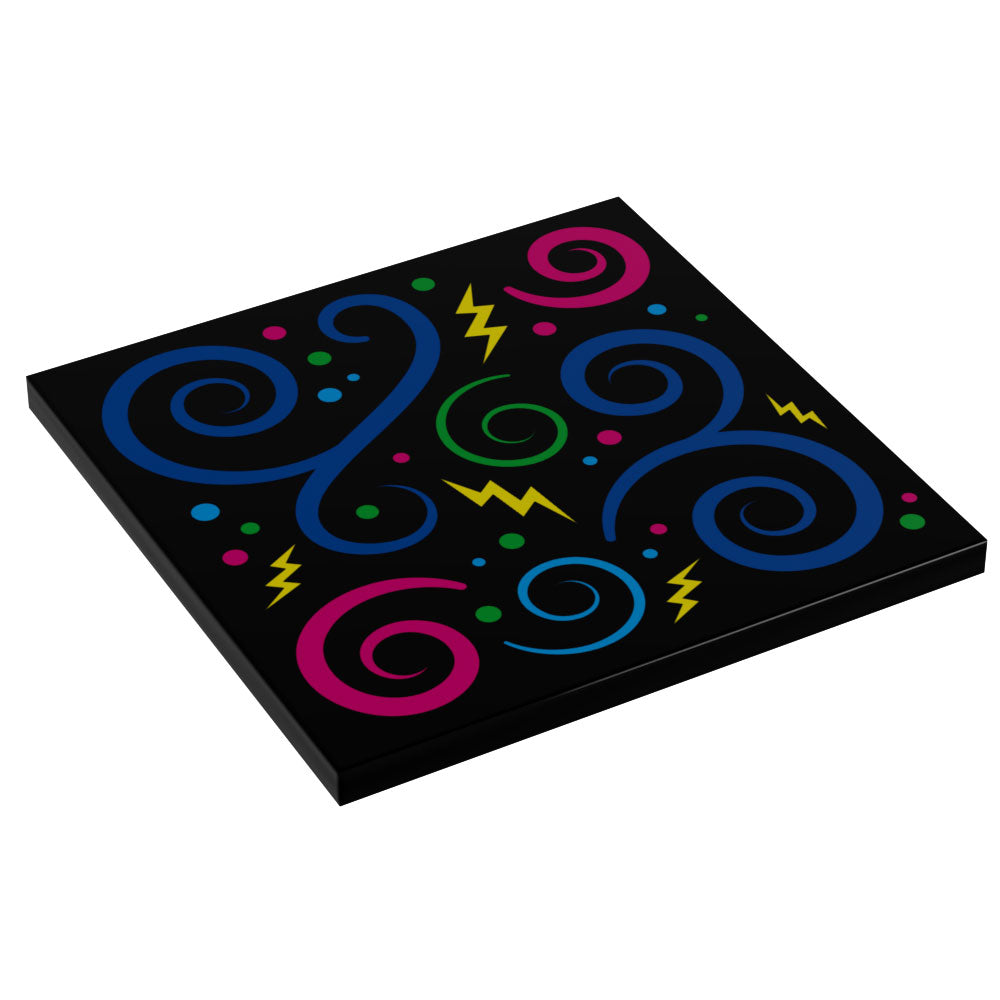 Retro 80's and 90's Arcade Carpet (Swirls) - Custom Printed 6x6