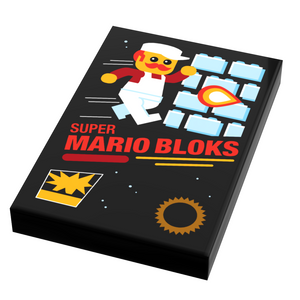Custom Super Mario Bloks Video Game Cover (2x3 Tile) made using LEGO parts
