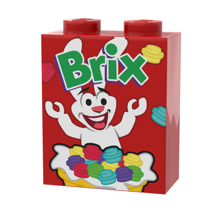 Brix Cereal - Custom Printed 1x2x2 Brick on LEGO part