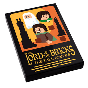 LOTR Lord of the Brick, Two Towers Movie Cover (2x3 Tile) made using LEGO parts - B3 Customs