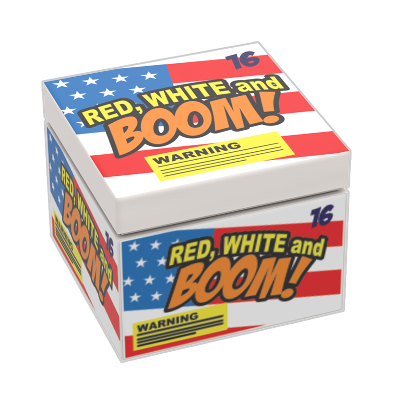 Firework Red Bricks B3 Customs® Red, White and Boom Minifig Fireworks, 4th of July using ...