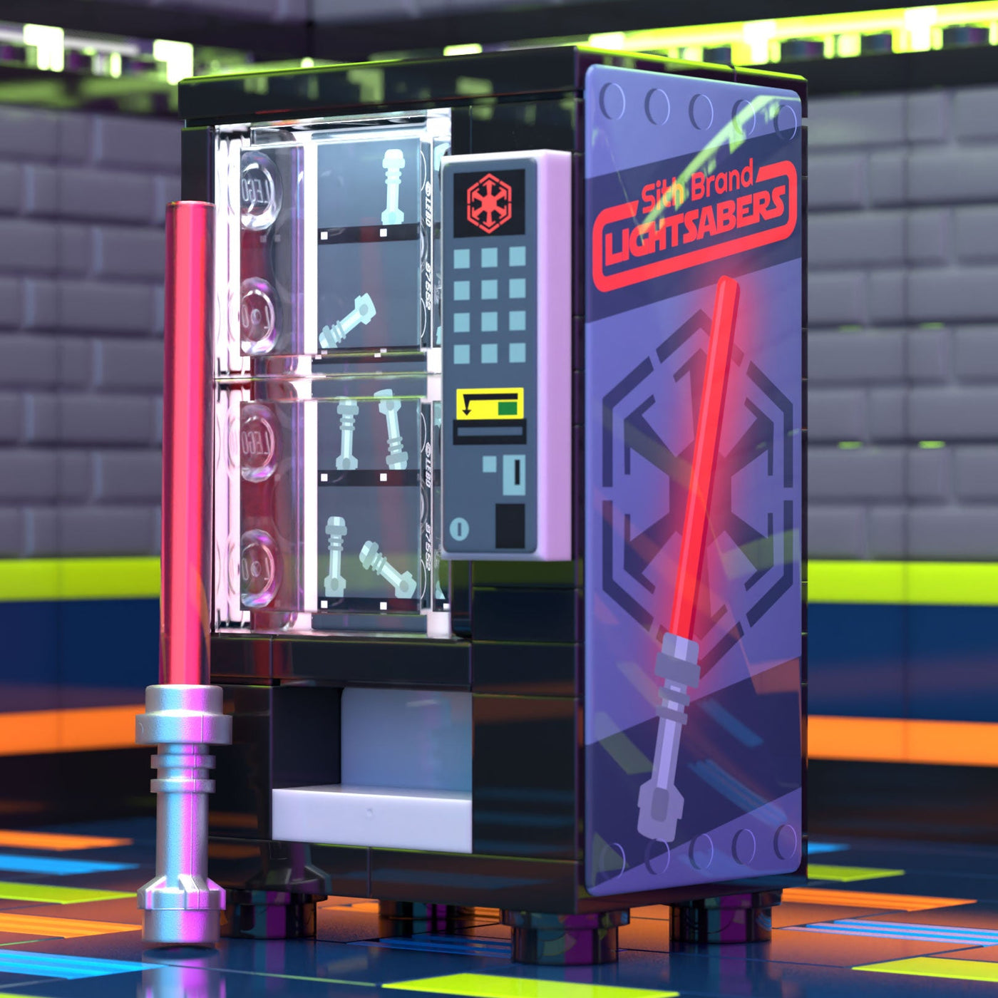 Infamous Lego Machine Sith Sabers Vending Machine Building Set made using LEGO parts - B3 Cu ...
