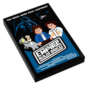 Brick Wars: The Empire Builds Back Movie Tile Cover (2x3 Tile) - B3 Customs using LEGO parts