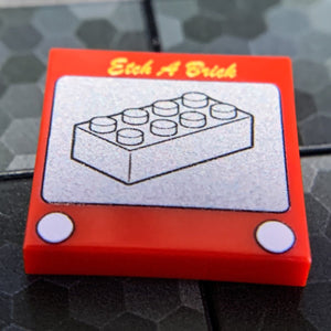 Etch-A-Brick - Custom Printed 2x2 Tile made using LEGO parts