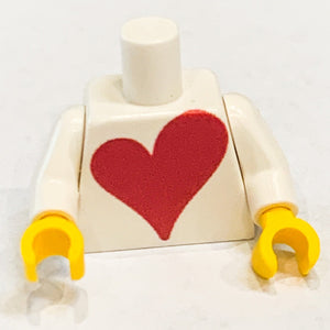 Custom Printed Big Heart Minifig Torso (Valentine's Day) made with LEGO parts - B3 Customs