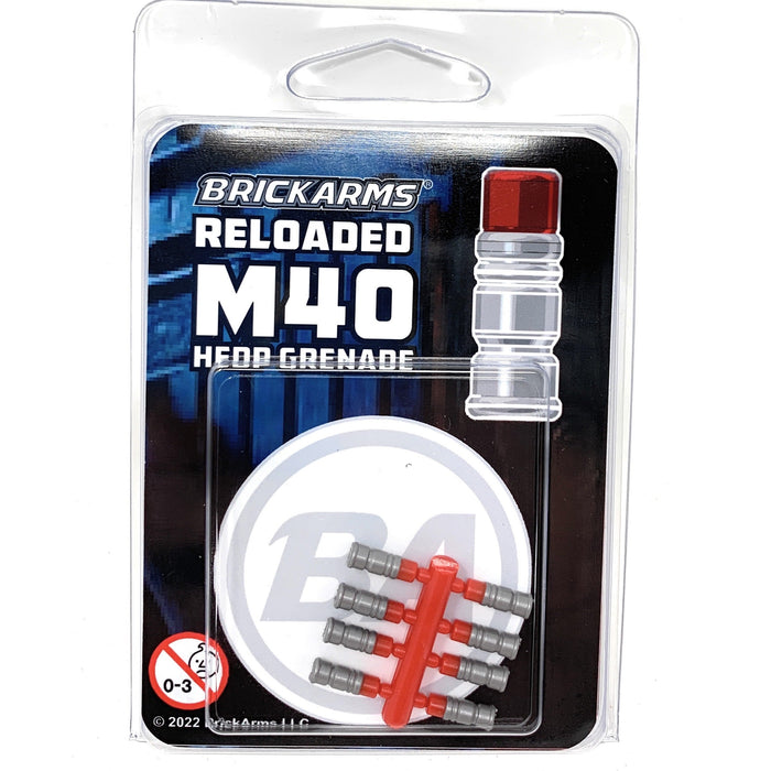 Reloaded M40 HEDP Grenade 8-Pack (Silver/Red) - BrickArms