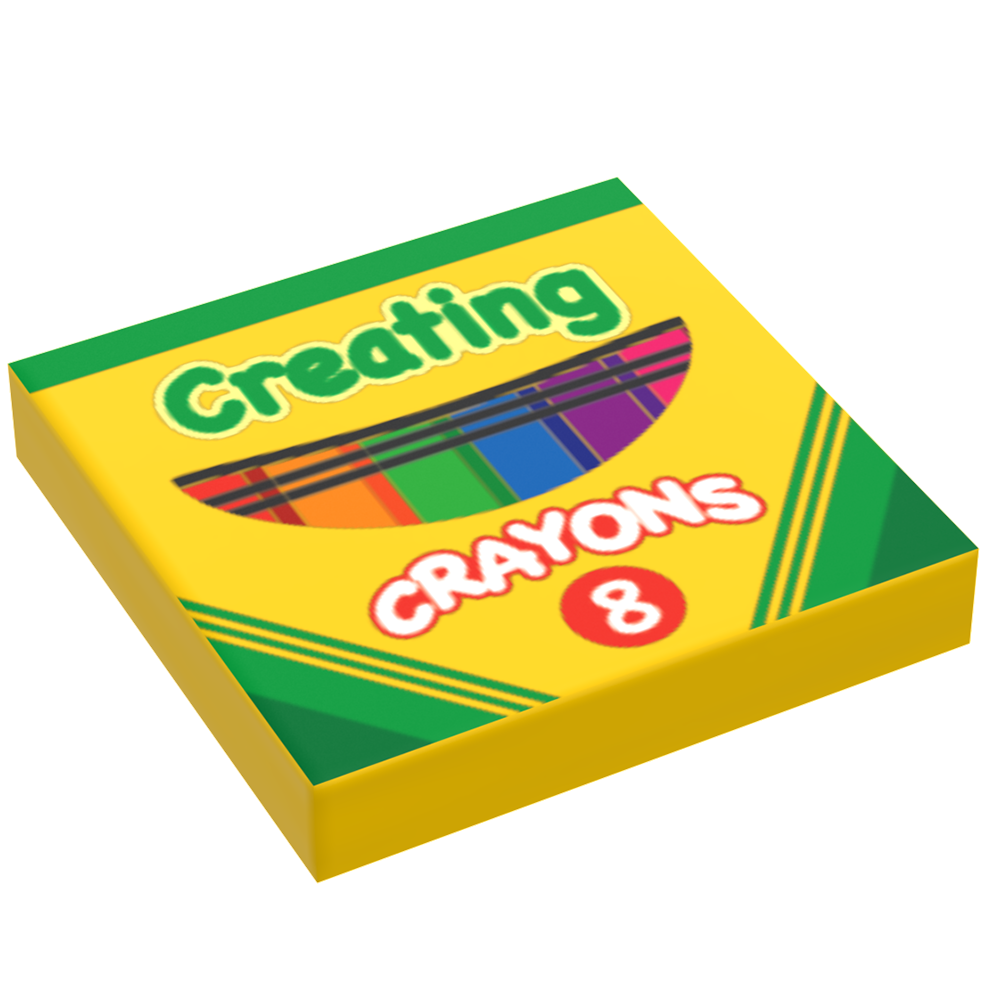 Creating Crayons Large Box (2x2 Tile) made using LEGO parts – B3