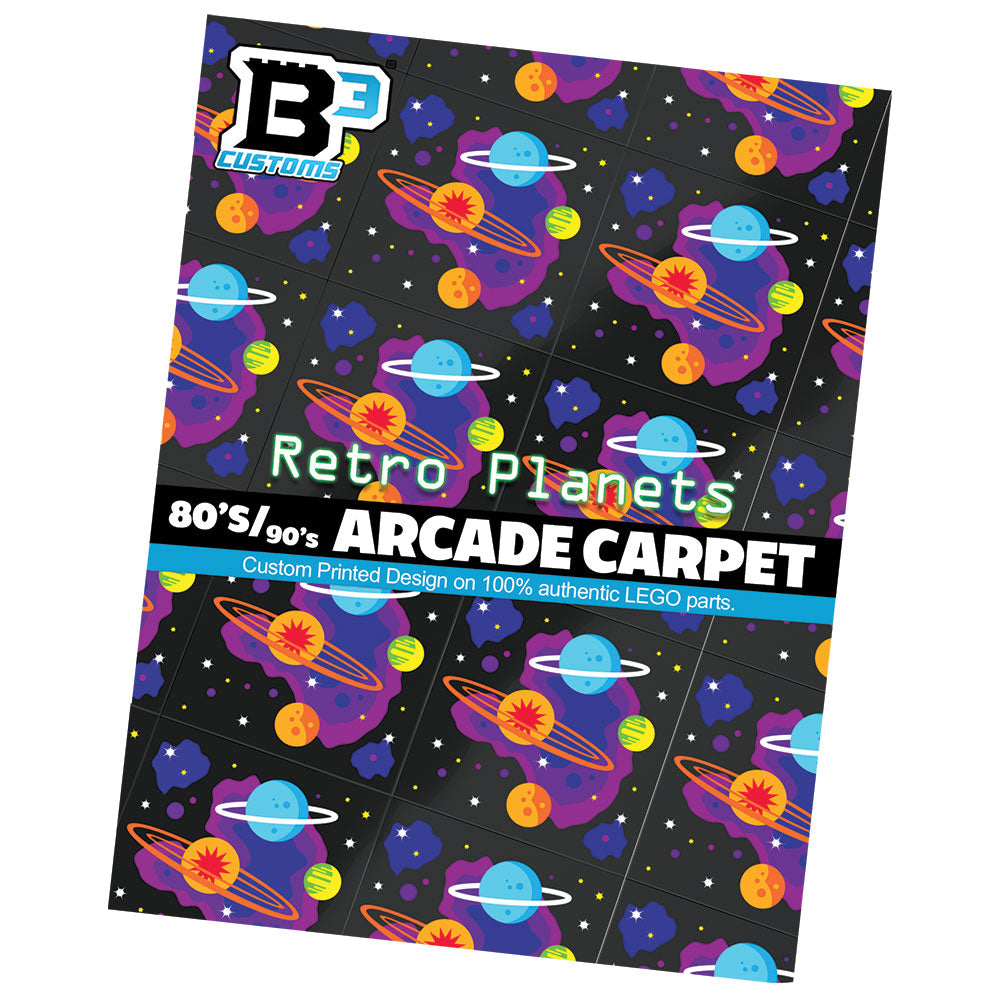 80's and 90's Arcade Carpet 6x6 Tiles (Planets) made with LEGO