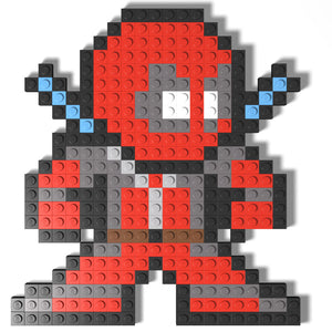Deadpool 8-Bit Mosaic MOC made with LEGO bricks