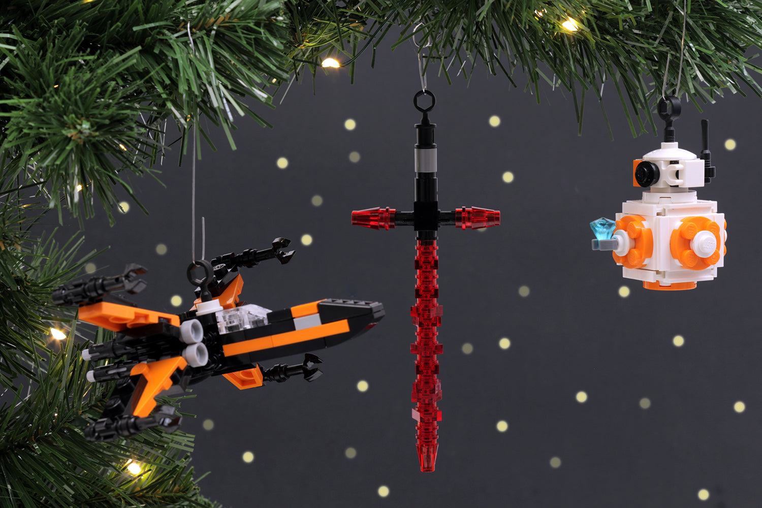 新作入荷!!】 The Force Wars: Hallmark Star Star Rey Wars FORCE  Ornament AWAKENS Awakens Piece Christmas Tree Ornament Set Featuring  (品)